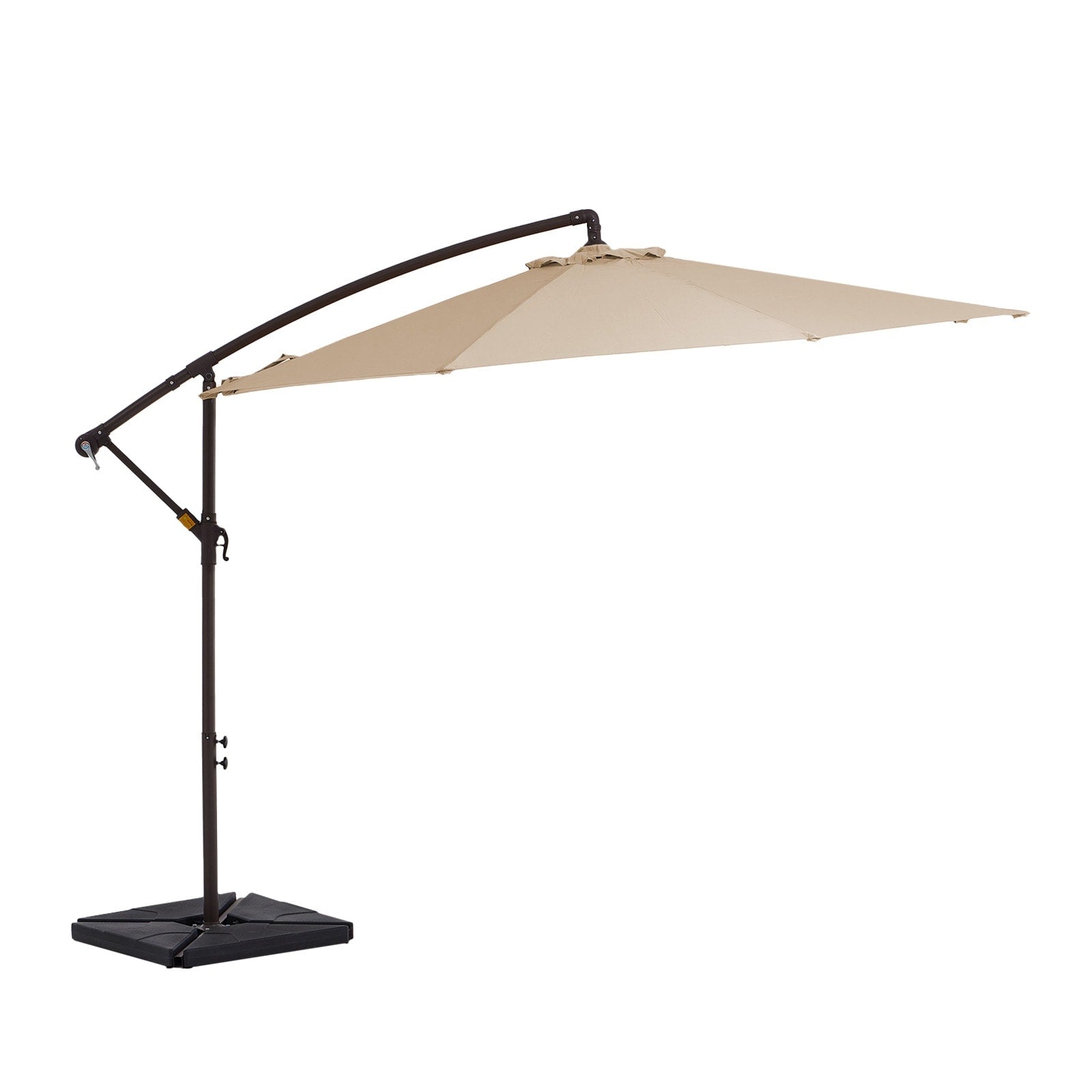 10 ft Steel Crank-lift Cantilever Umbrella With Weighted Base