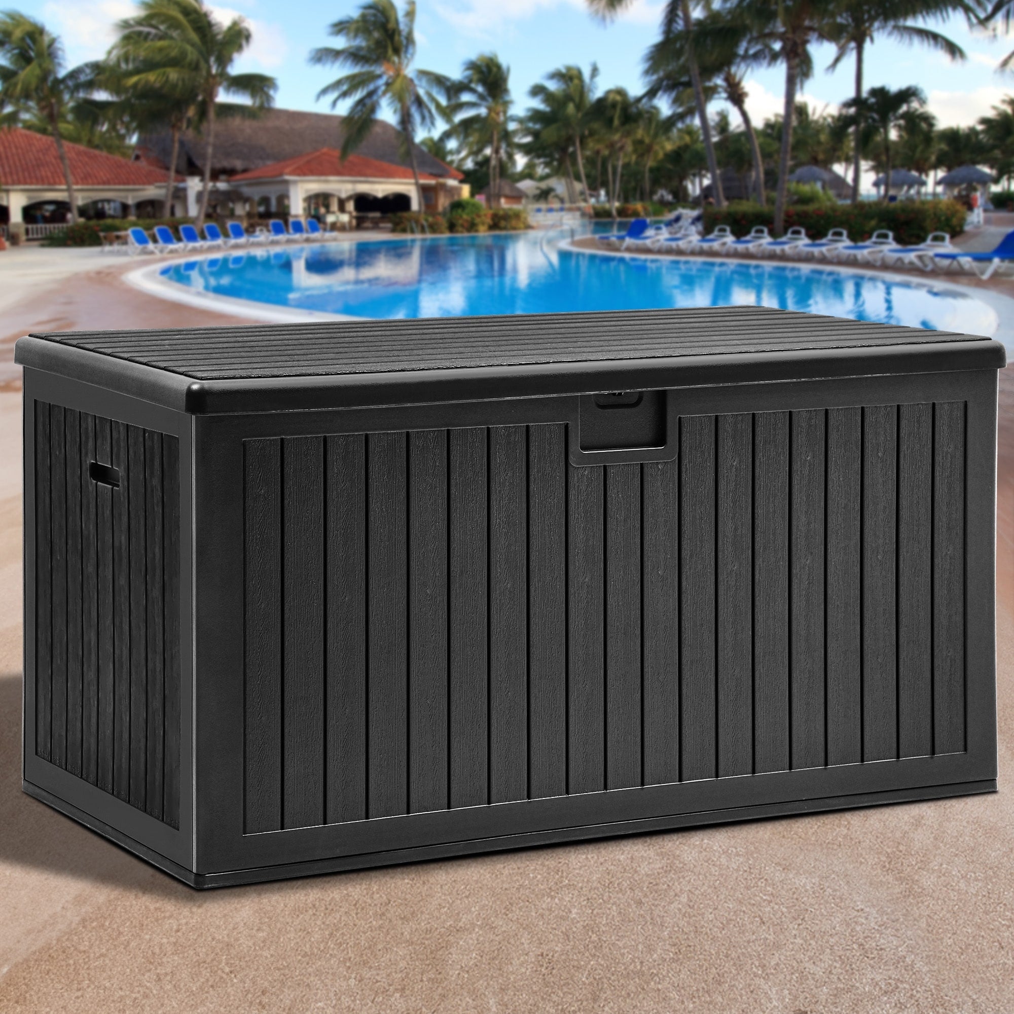 120-260 Gallons Large Resin Water Resistant Lockable Deck Box