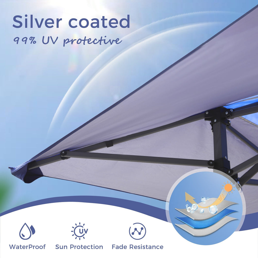 13' x 13' Outdoor Canopy Patio Gazebo Reinforced garden Pop-up Canopy Tentwith Elegant Corner Curtain - 13x13ft