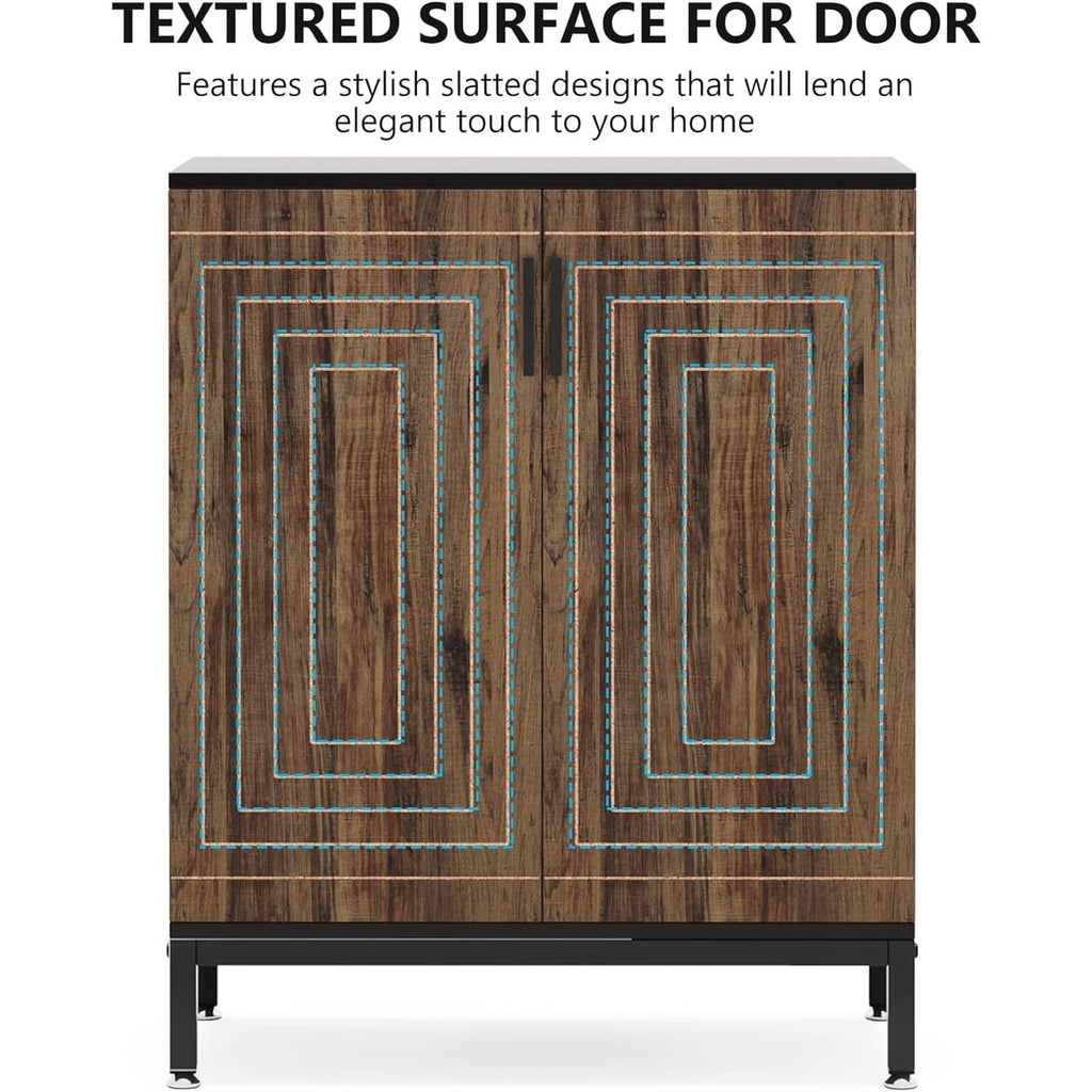 20 Pairs Modern Shoe Storage Cabinet with Doors, 6-Tier Freestanding Entryway Shoe Organizer Rack