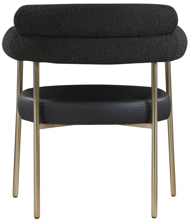 CR - BLACK CREASANT DINING ARMCHAIR WITH GOLD LEGS
