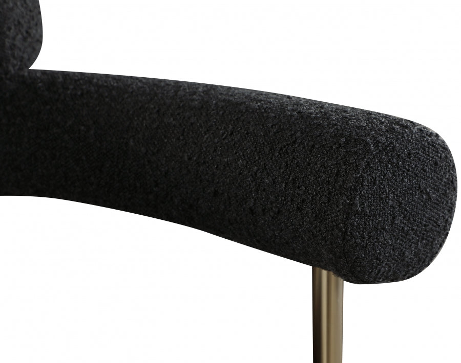 CR - BLACK CREASANT DINING ARMCHAIR WITH GOLD LEGS