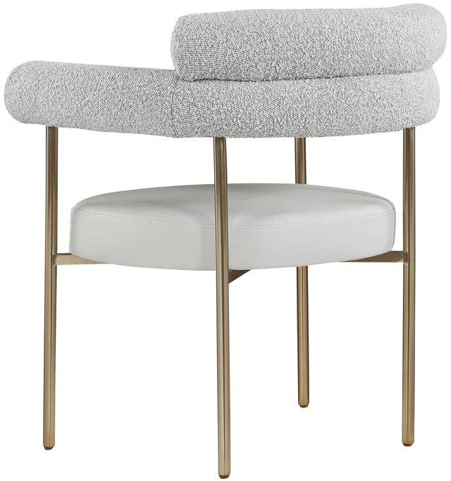 CR - GREY CREASANT DINING ARMCHAIR WITH GOLD LEGS