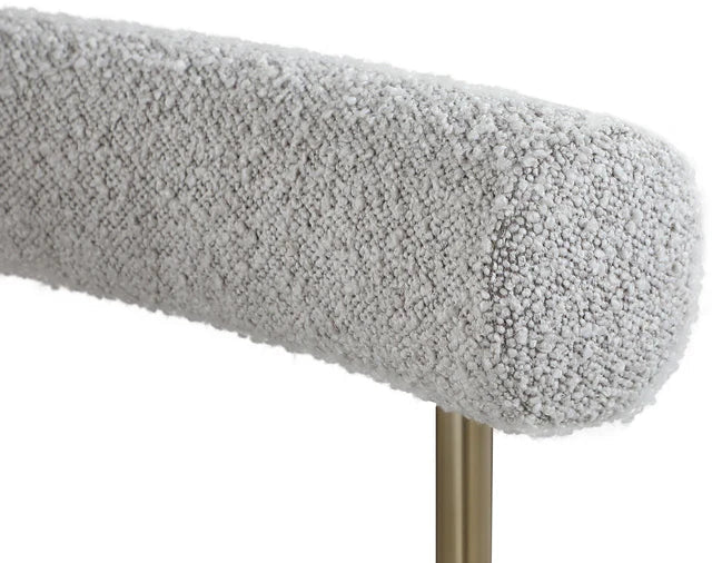 CR - GREY CREASANT DINING ARMCHAIR WITH GOLD LEGS