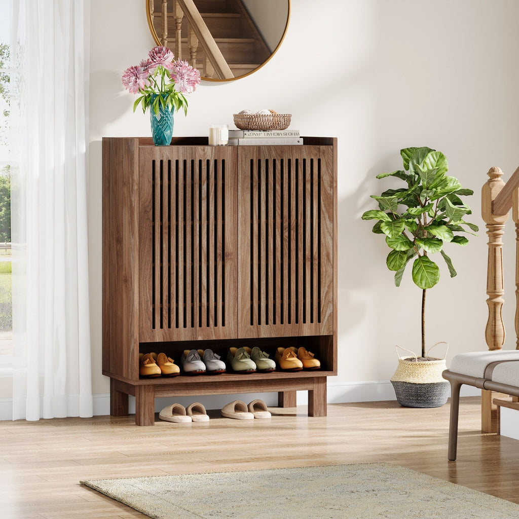 24 Pairs Shoe Storage Cabinet with Door for Entryway Living Room