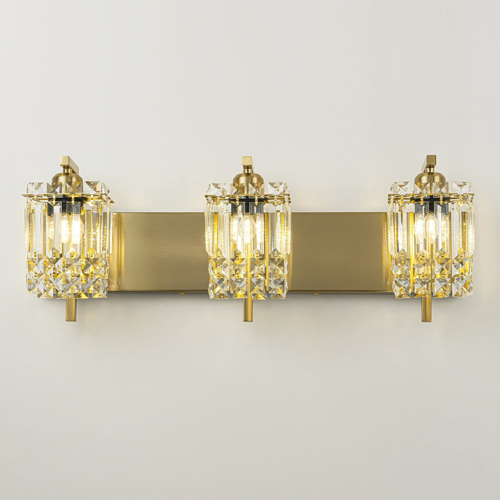 3-Light Modern Glam Bathroom Vanity Lights Crystal Wall Sconce Light for Mirror