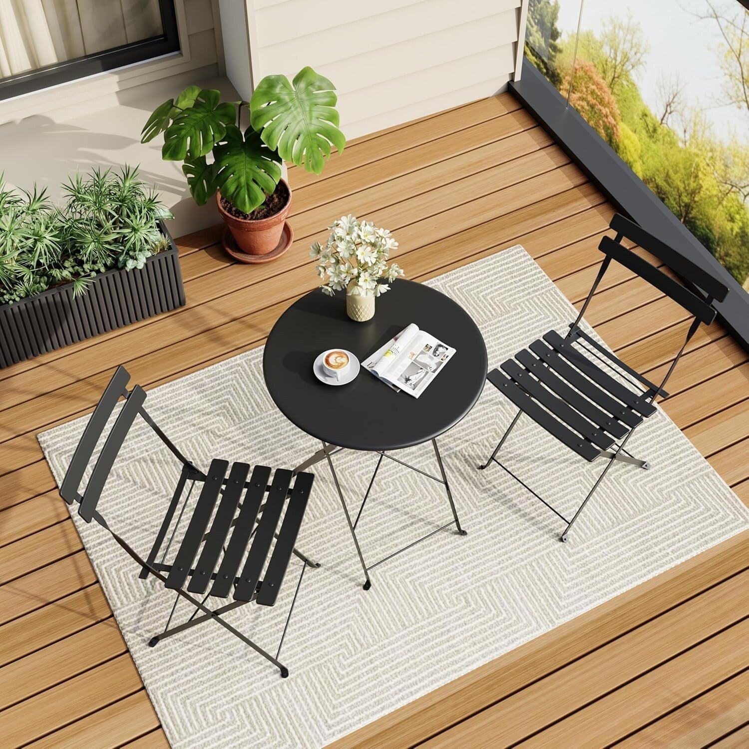 3 Pieces Patio Bistro Sets