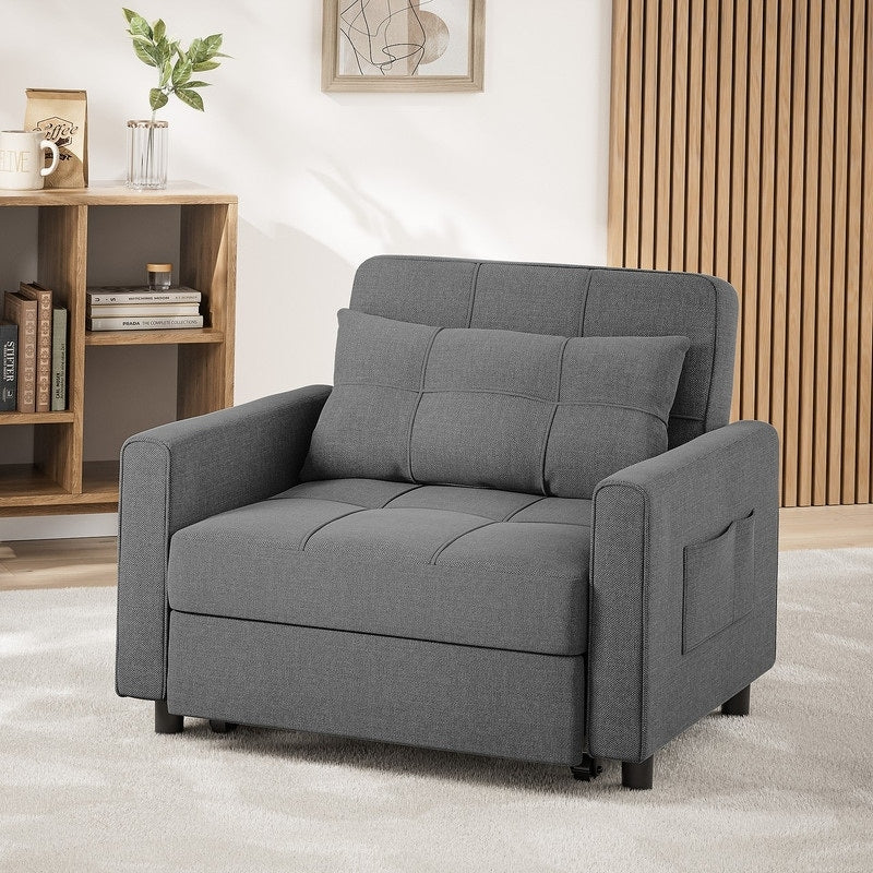 3-in-1 Adjustable Sleeper Sofa Bed, Pull Out Chair Sofa, Convertible Folding Bed for Living Room