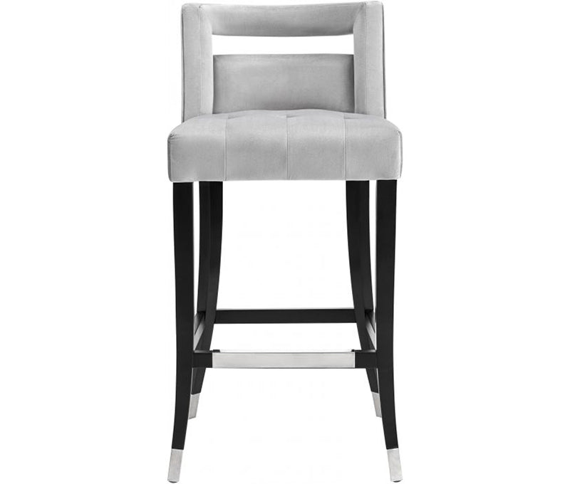 TV - HART GREY VELVET BAR STOOL