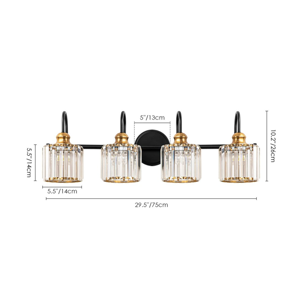 Chrome/ Black/ Gold Modern Over Mirror Crystal Bathroom Restroom Wall Lighting Fixtures Bath Lights Vanity Light