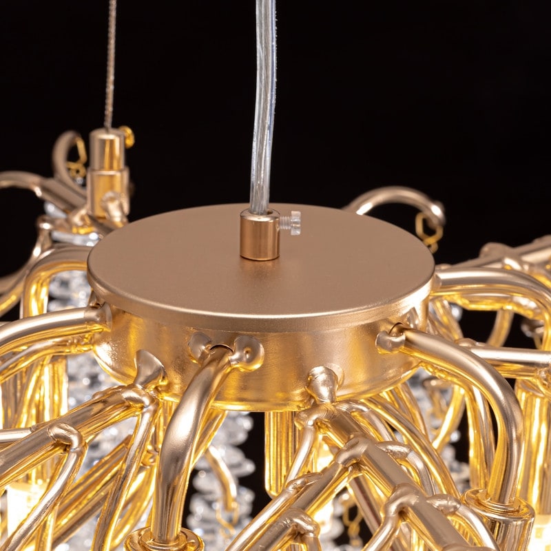 40 in. Gold Modern Crystal Chandelier Tree Branches Rectangular Chandelier Kitchen Island Pendent Light for Dining Room