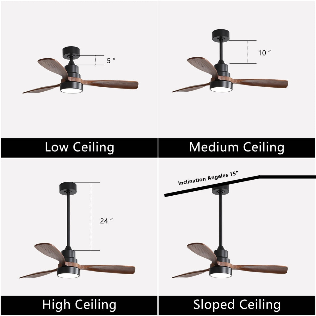 48 and 52 Integrated LED Ceiling Fan with Light and Remote, Reversible DC Motor