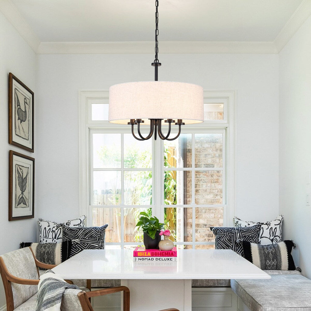 5-Light Modern Semi Flush Mount Ceiling Light for Dining Room Bedrooms Living Room - N/A