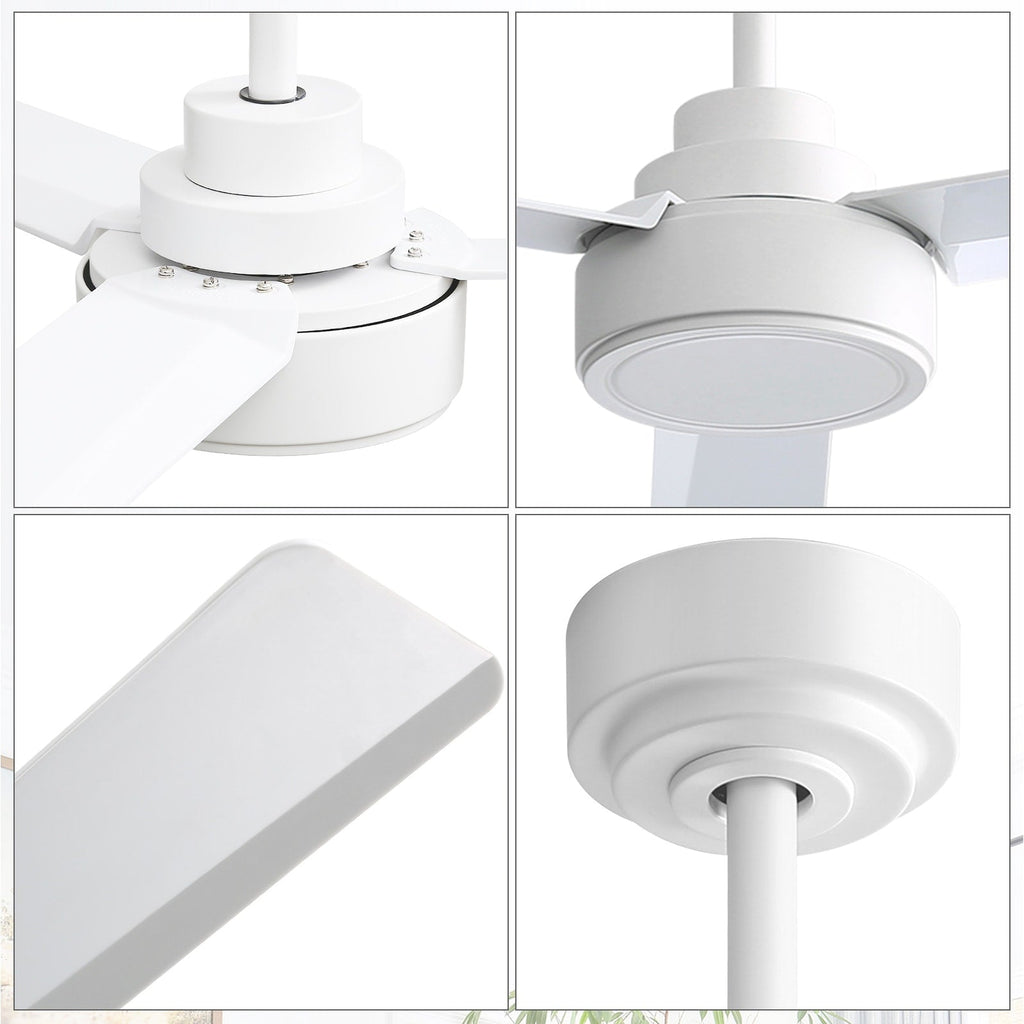 52 inch Modern Solid Wood / ABS Ceiling Fan With Remote Control(No Light),6 WInd Speed,Reversible Airflow