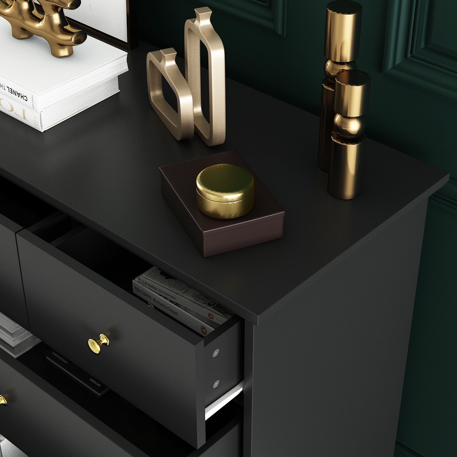 55.1 Wide Double Bedroom Dresser with Storage Drawers