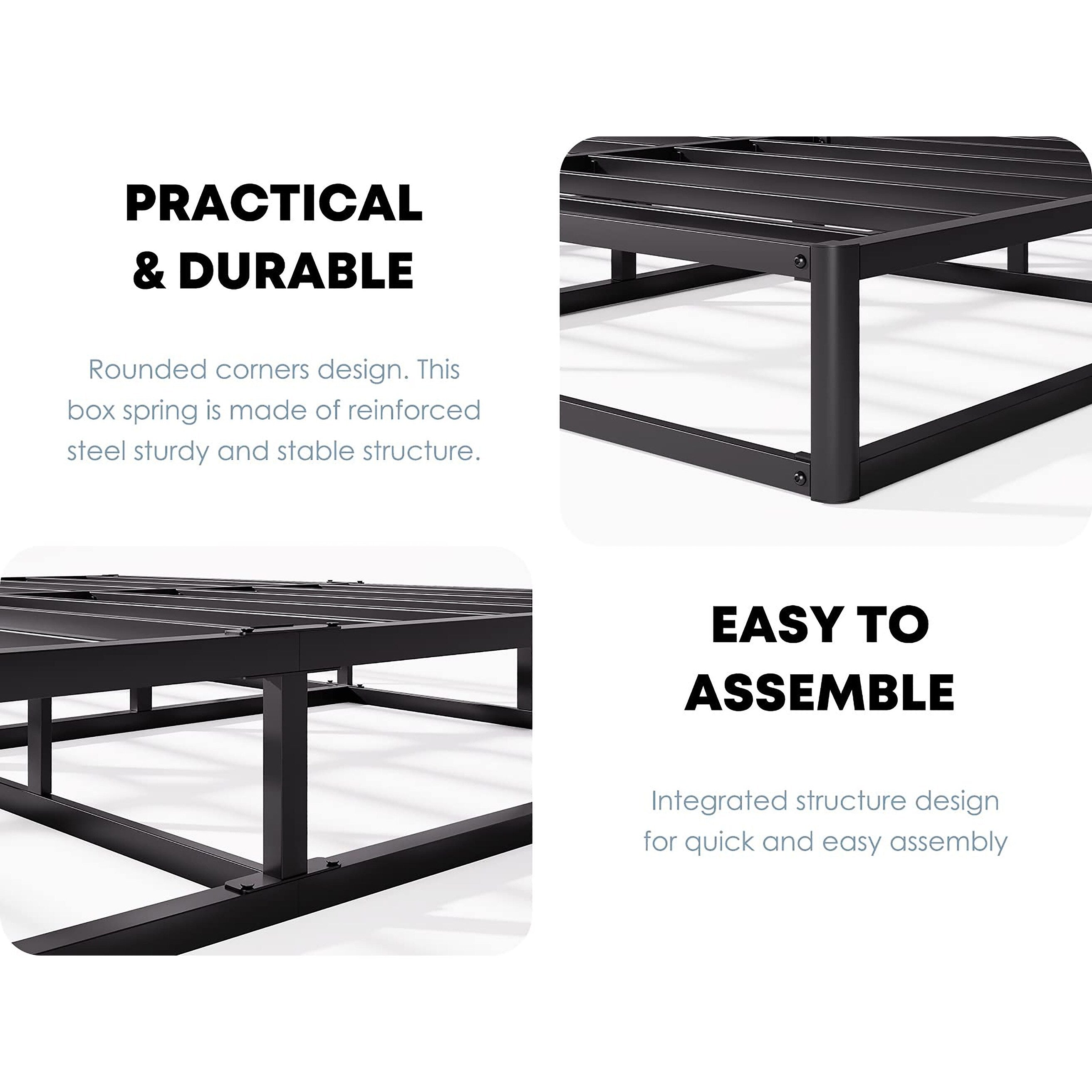 FSCHOS 7 Inch Metal Box Spring, Basics Mattress Foundation, No Legs