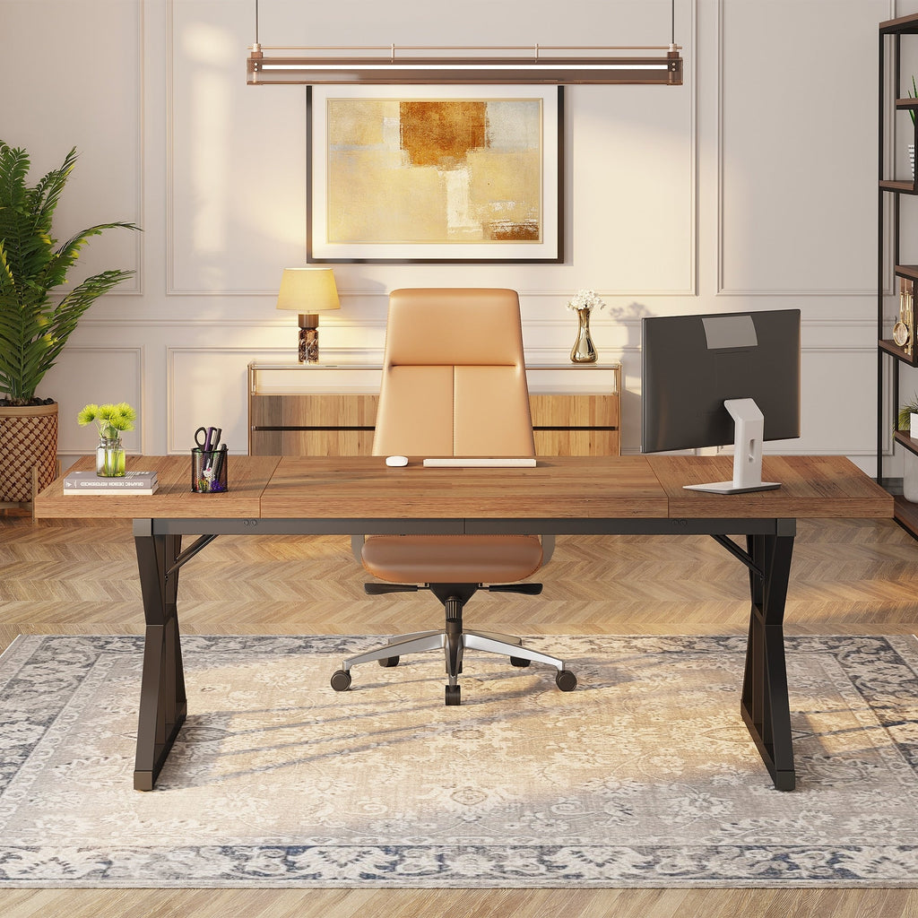 70.8-Inch Executive Desk, Large Computer Office Desk Workstation