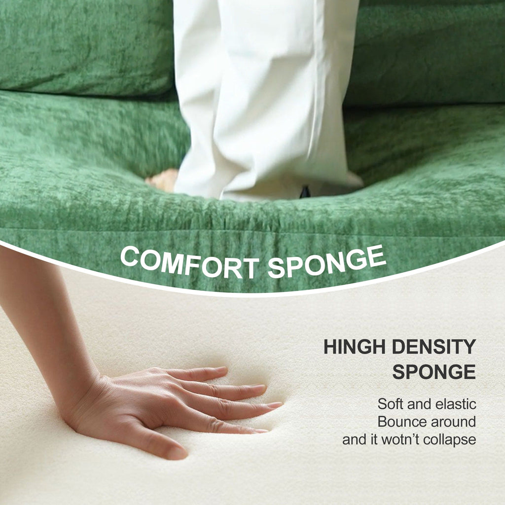 70.87 Upholstered Convertible Sleeper Sofa, Convertible Chair Floor Couch Comfy Sofa for Living Room, Bedroom, Chenille Fabric