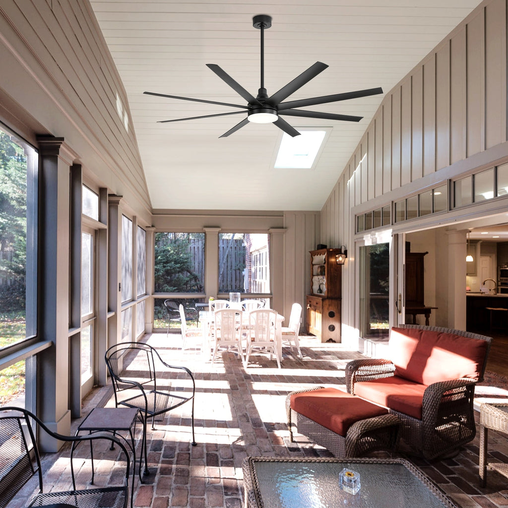 72 Large Ceiling Fans with LED Light Remote Control-8 Blade - 72 Inch