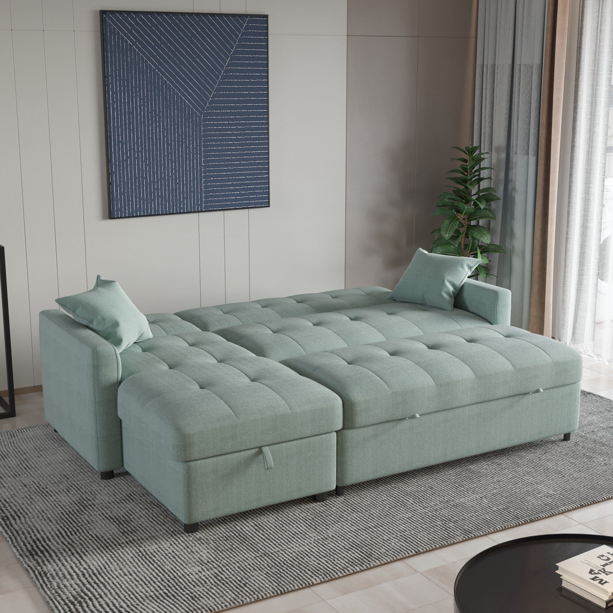 82'' Wide Reversible Sleeper Sofa & Chaise