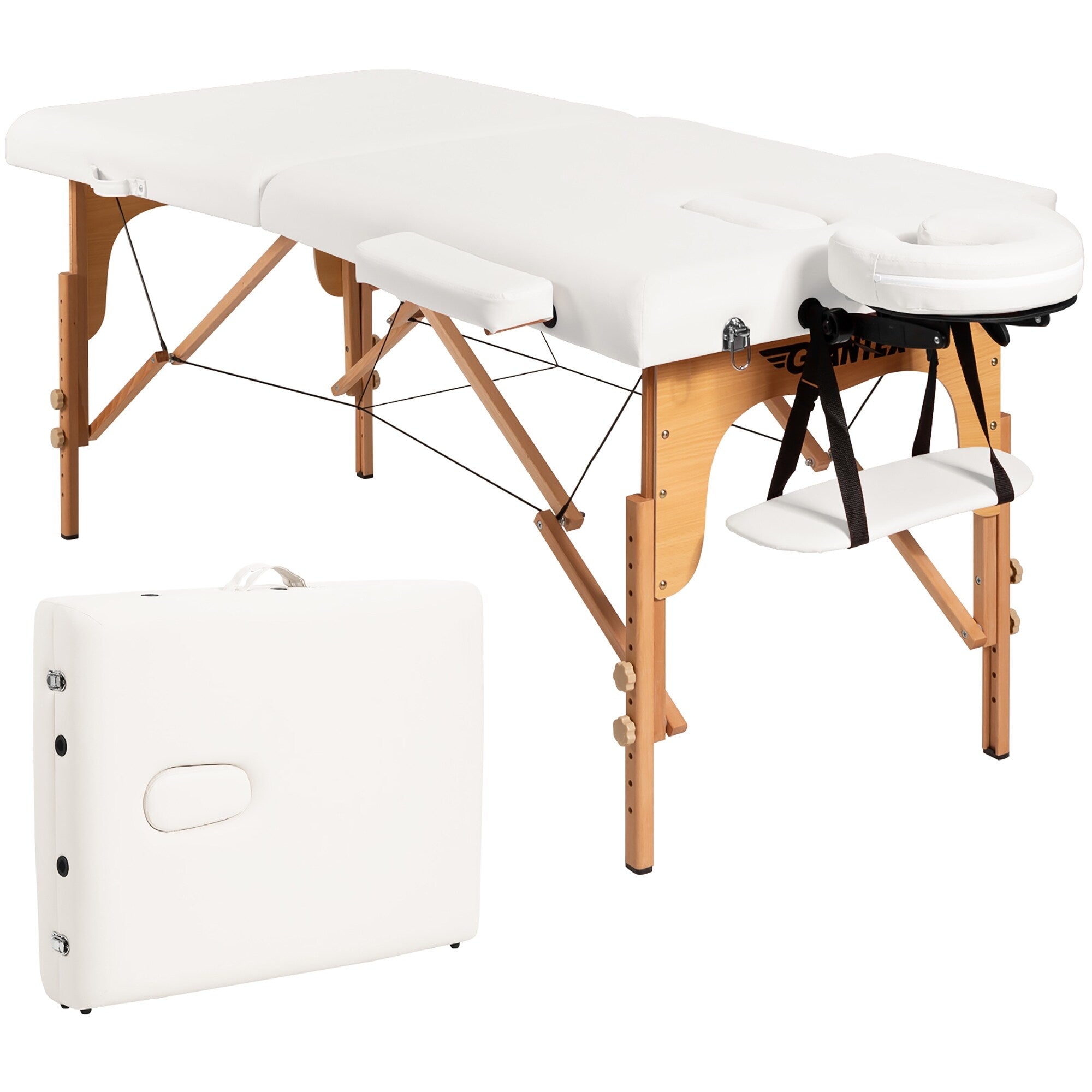 84''L Portable Massage Table Adjustable Facial Spa Bed Tattoo w/ Carry