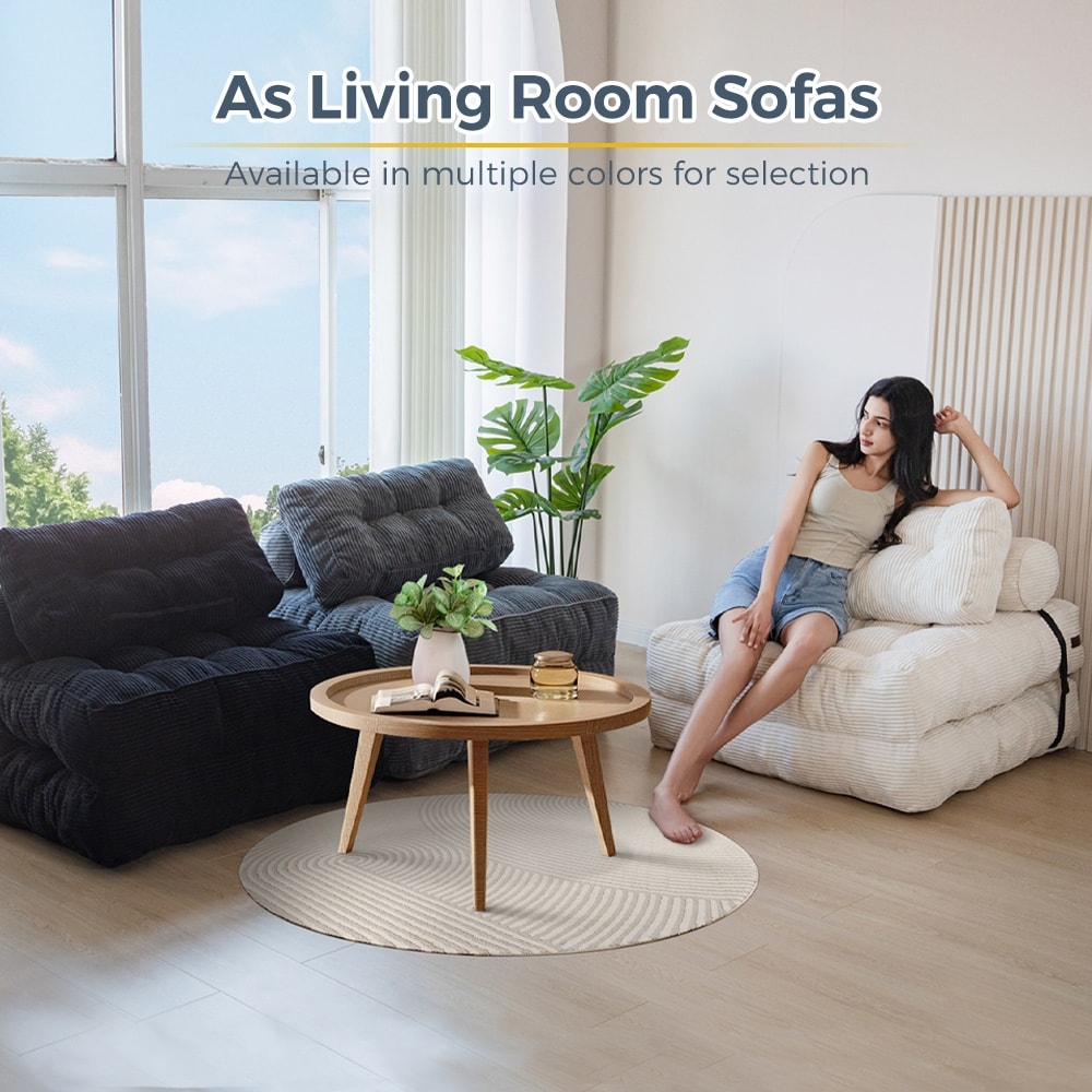 8 Corduroy Folding Couch Sofa Bed,Single