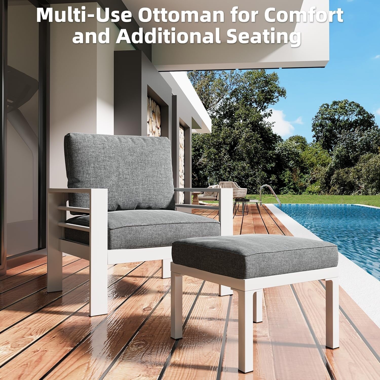 AECOJOY 7 Pieces Aluminum Patio Furniture Set Outdoor Conversation Set