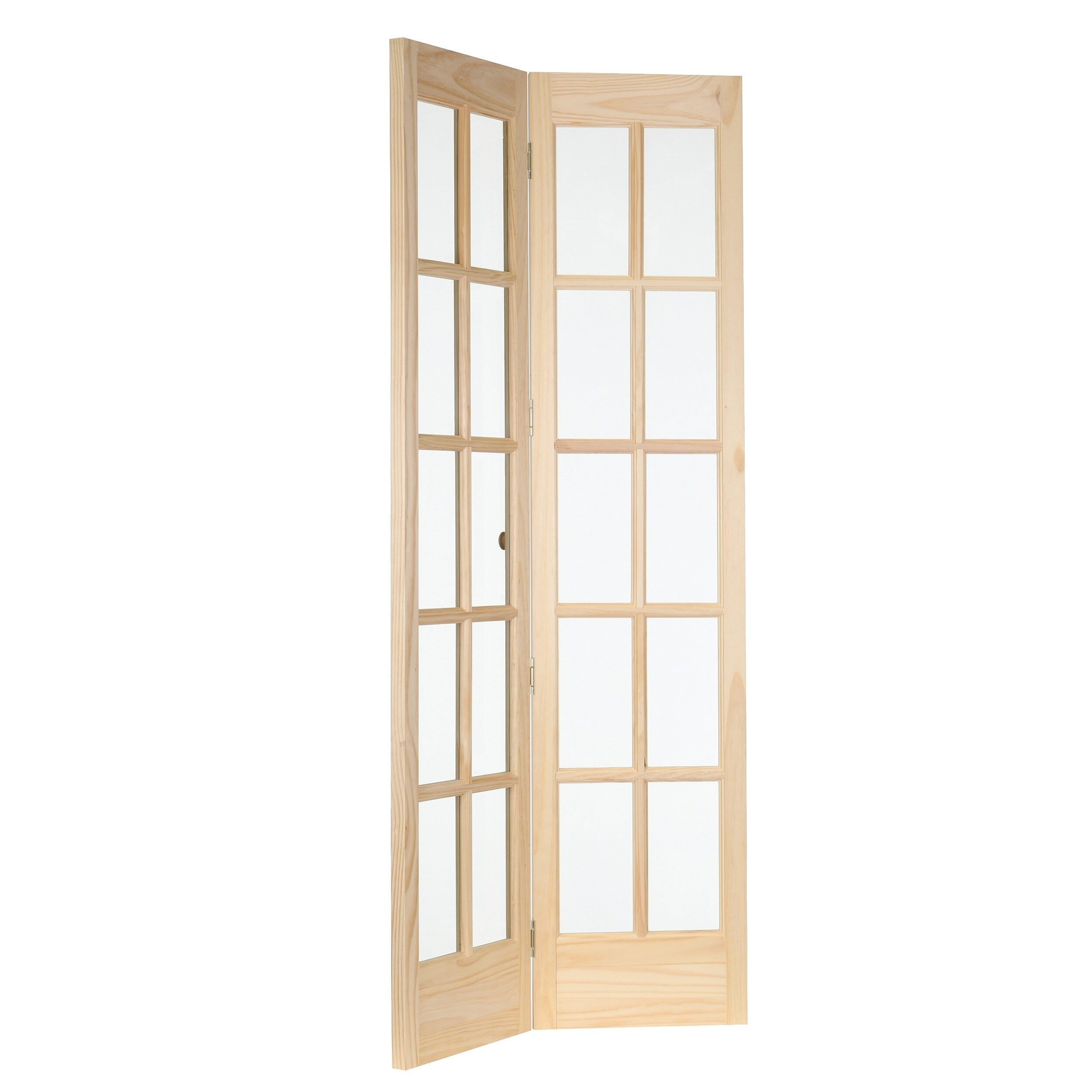 AWC Traditional Divided Glass Unfinished Pine 32-inch Bifold Door