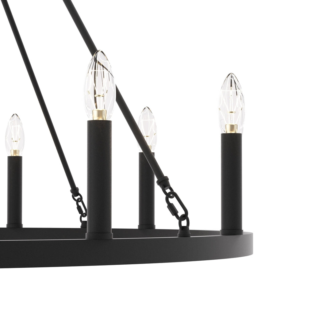 Acroma 12-light Farmhouse 40In Wagon Wheel Chandelier with UL - 40'' D x 138'' H