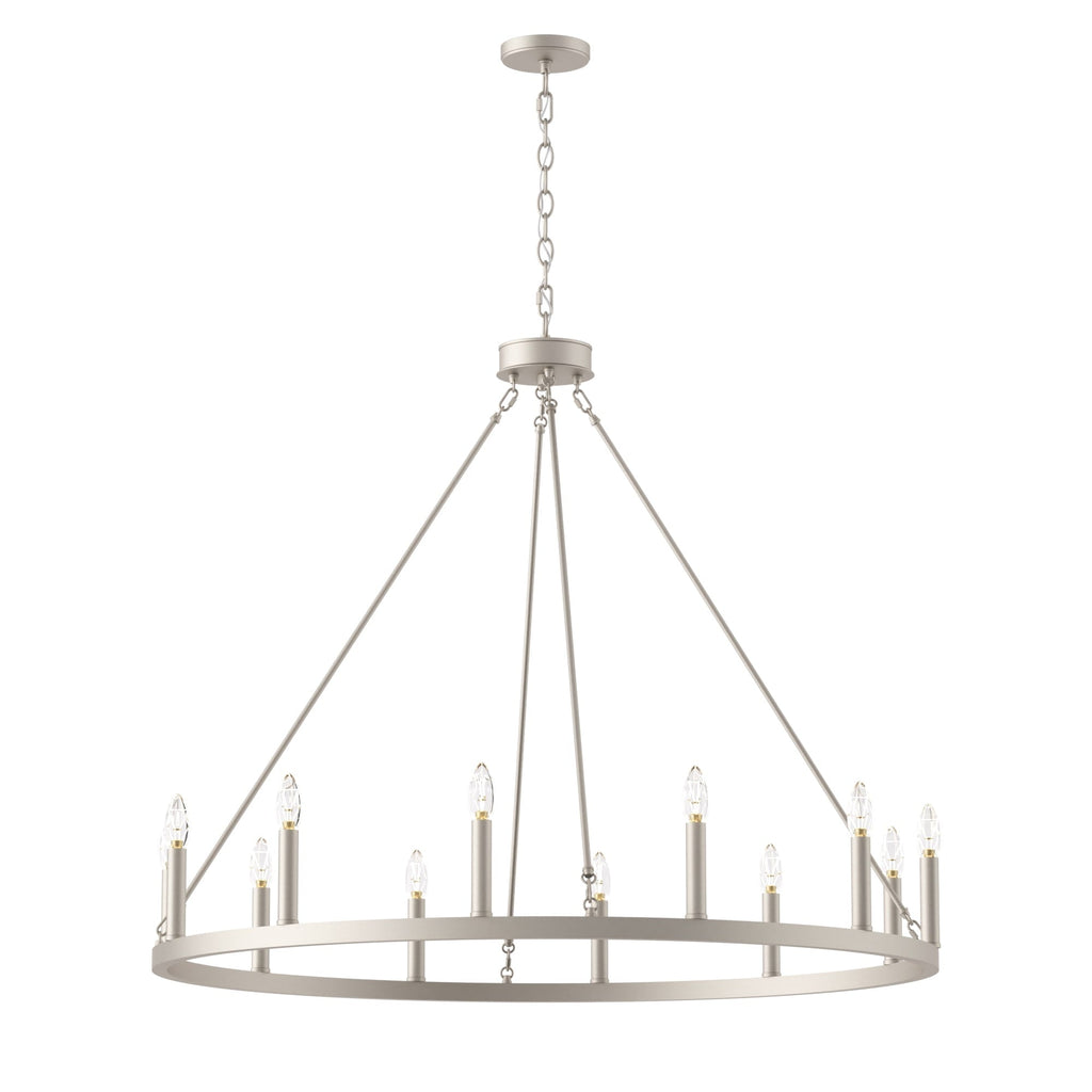 Acroma 12-light Farmhouse 40In Wagon Wheel Chandelier with UL - 40'' D x 138'' H