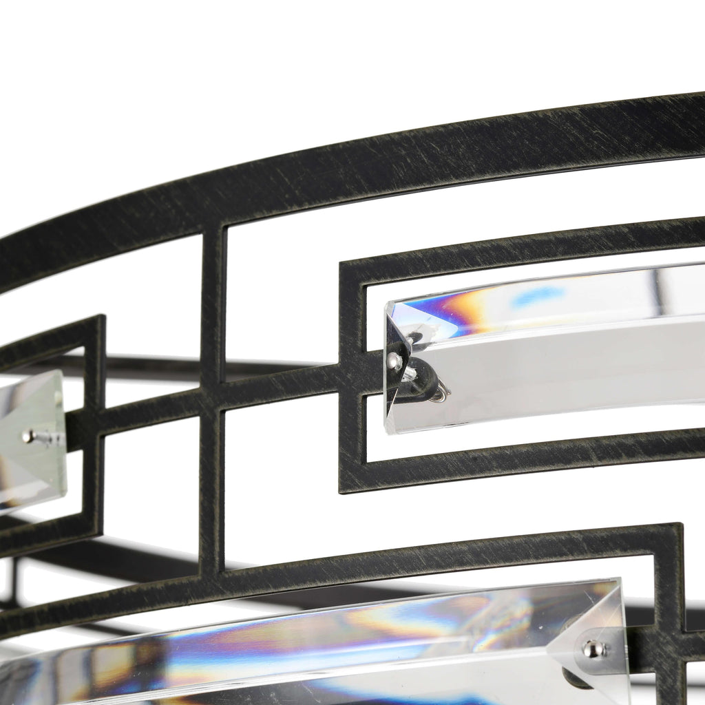 Anita Drum Shade Chandelier with Clear Glass Prism