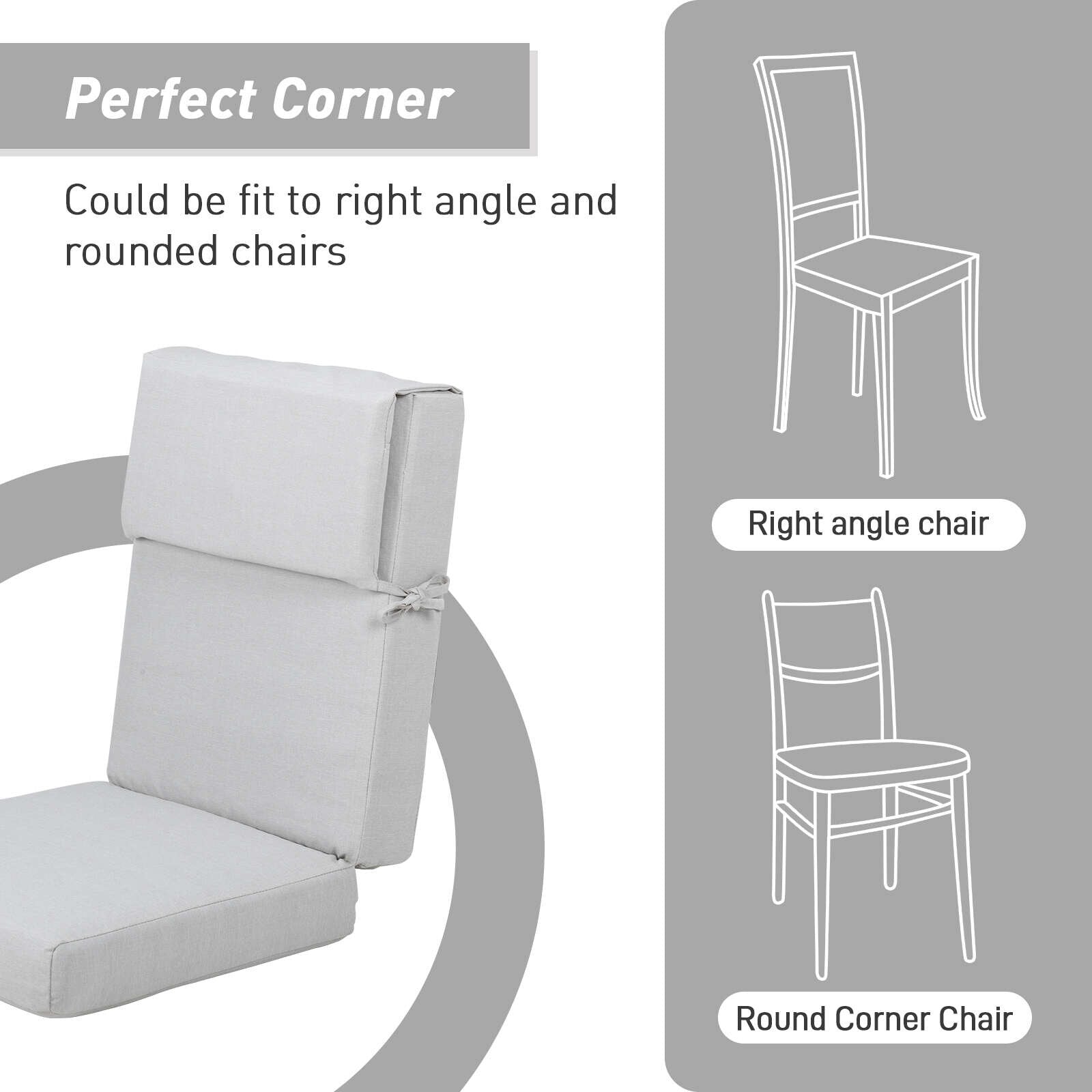 Aoodor Patio High Back Chair Cushions Set of 4, 46x21x4 Inches(Only Cushions)