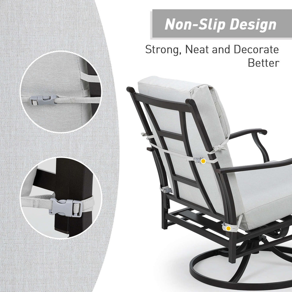 Aoodor Patio High Back Chair Cushions Set of 4, 46x21x4 Inches(Only Cushions)