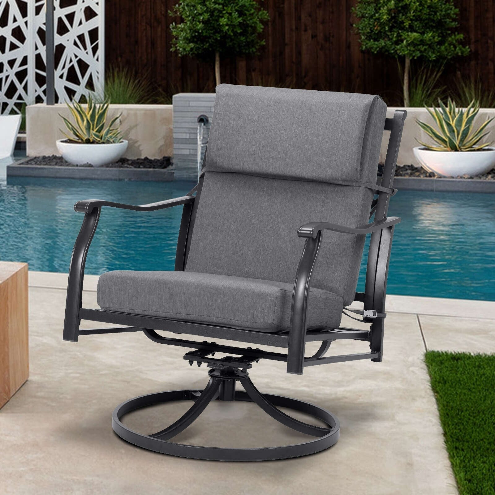 Aoodor Patio High Back Chair Cushions Set of 4, 46x21x4 Inches(Only Cushions)