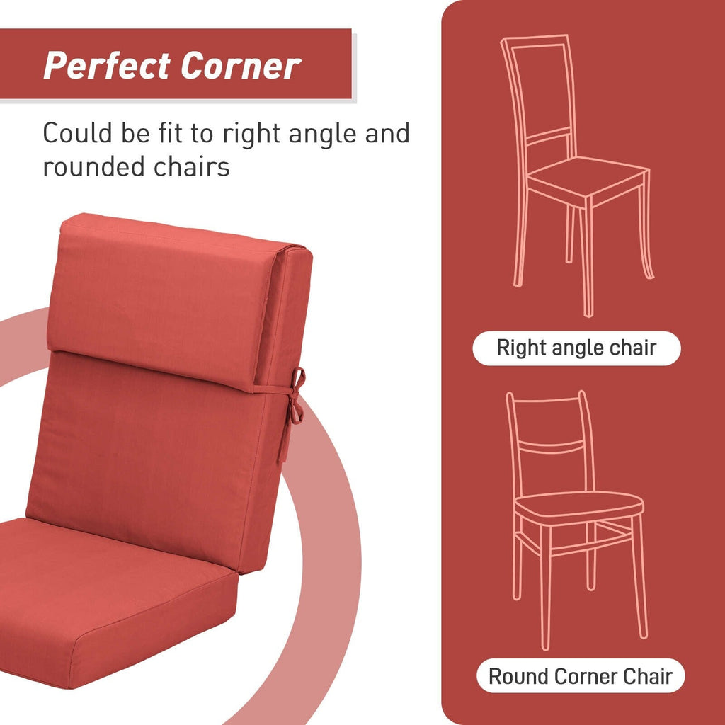 Aoodor Patio High Back Chair Cushions Set of 4, 46x21x4 Inches(Only Cushions)