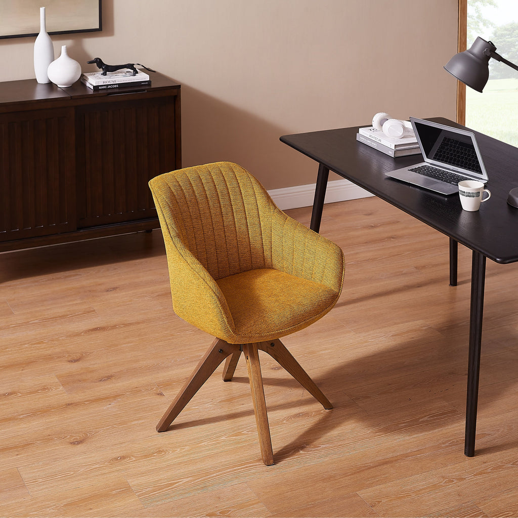 Art Leon Modern Home Office Swivel Arm Accent Chair with Wood Legs