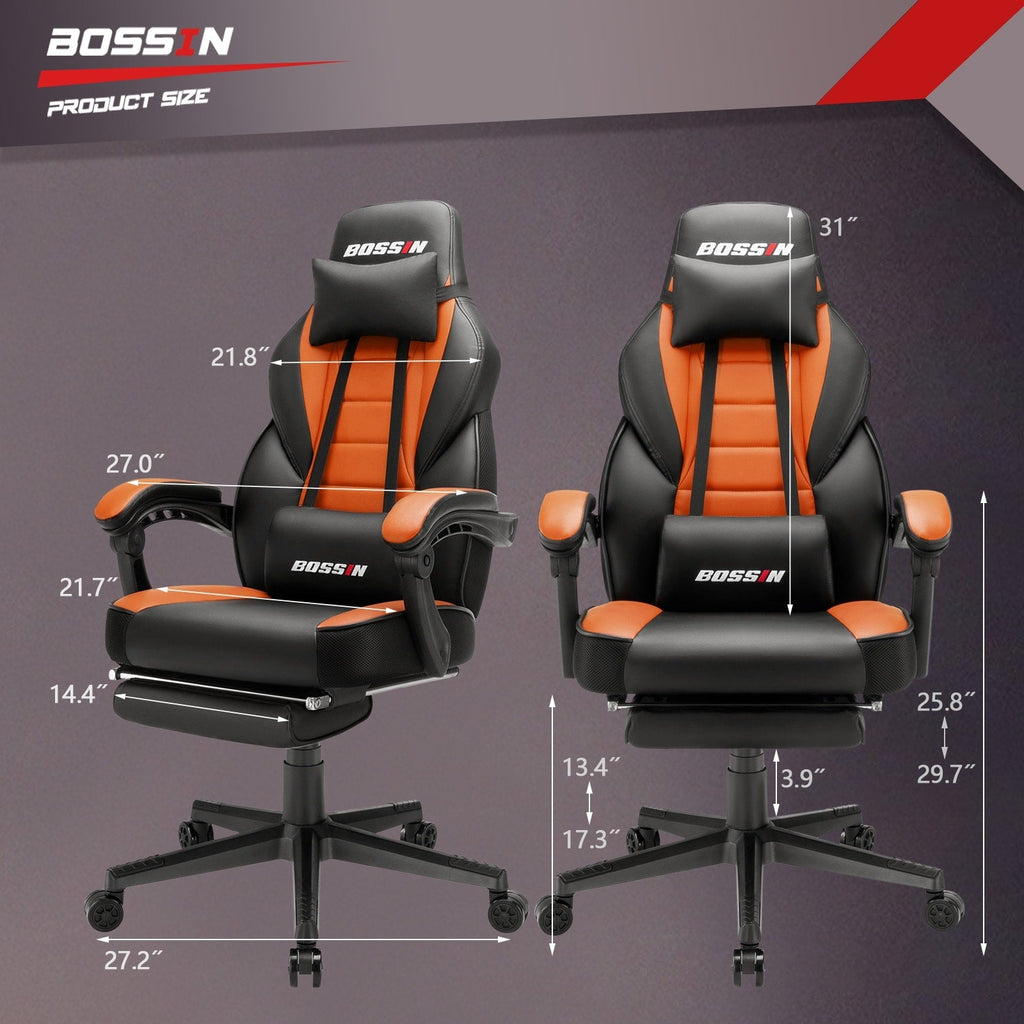 BOSSIN Racing Style Gaming Chair,300 lbs Big and Tall gamer chair High Back Computer Chair