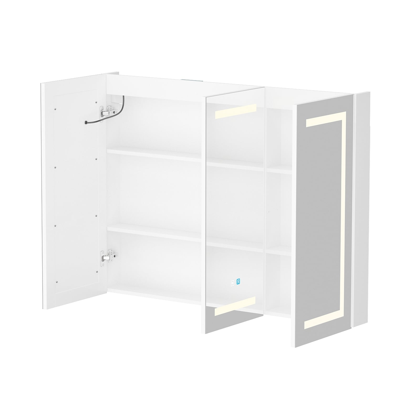 Bathroom Medicine Cabinet LED Mirror Anti-Fog 6000K Wall Cabinet White