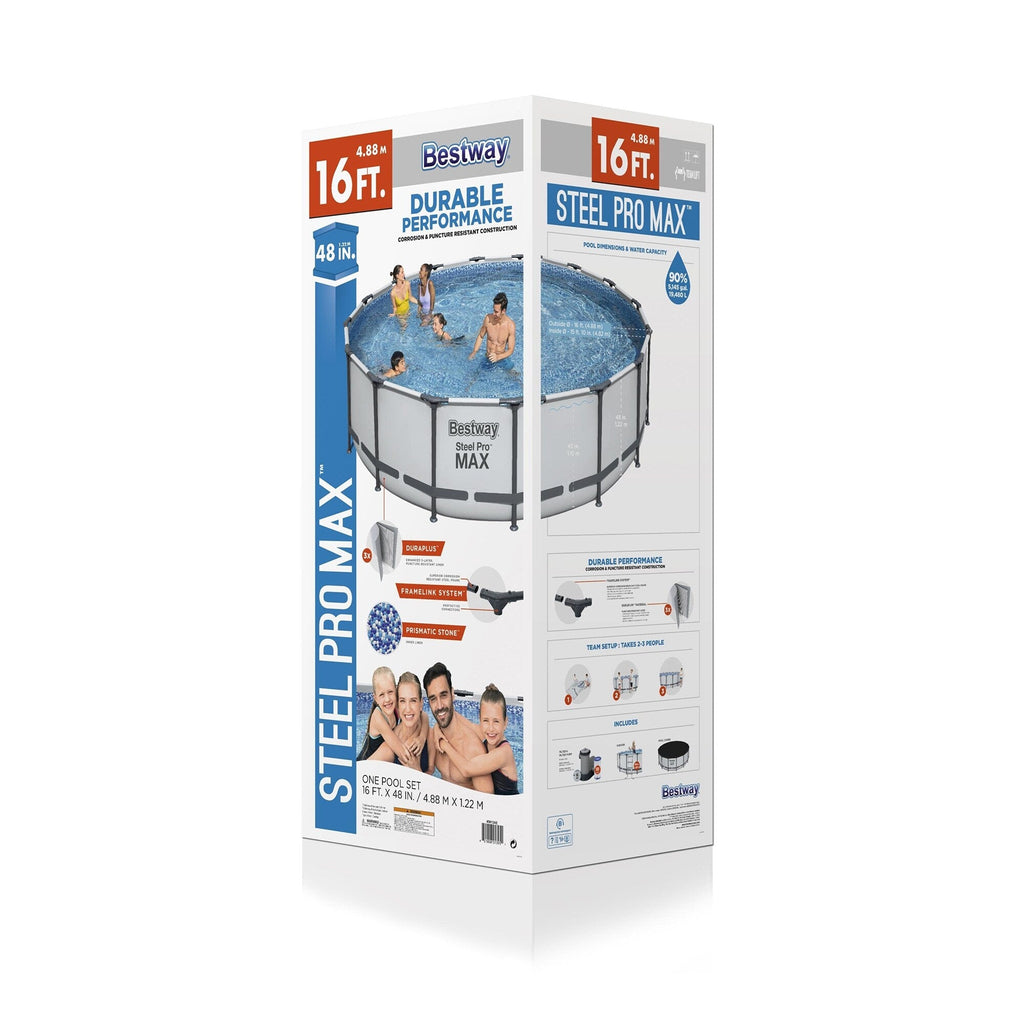 Bestway Steel Pro MAX Round Above Ground Swimming Pool with Pump & Cover