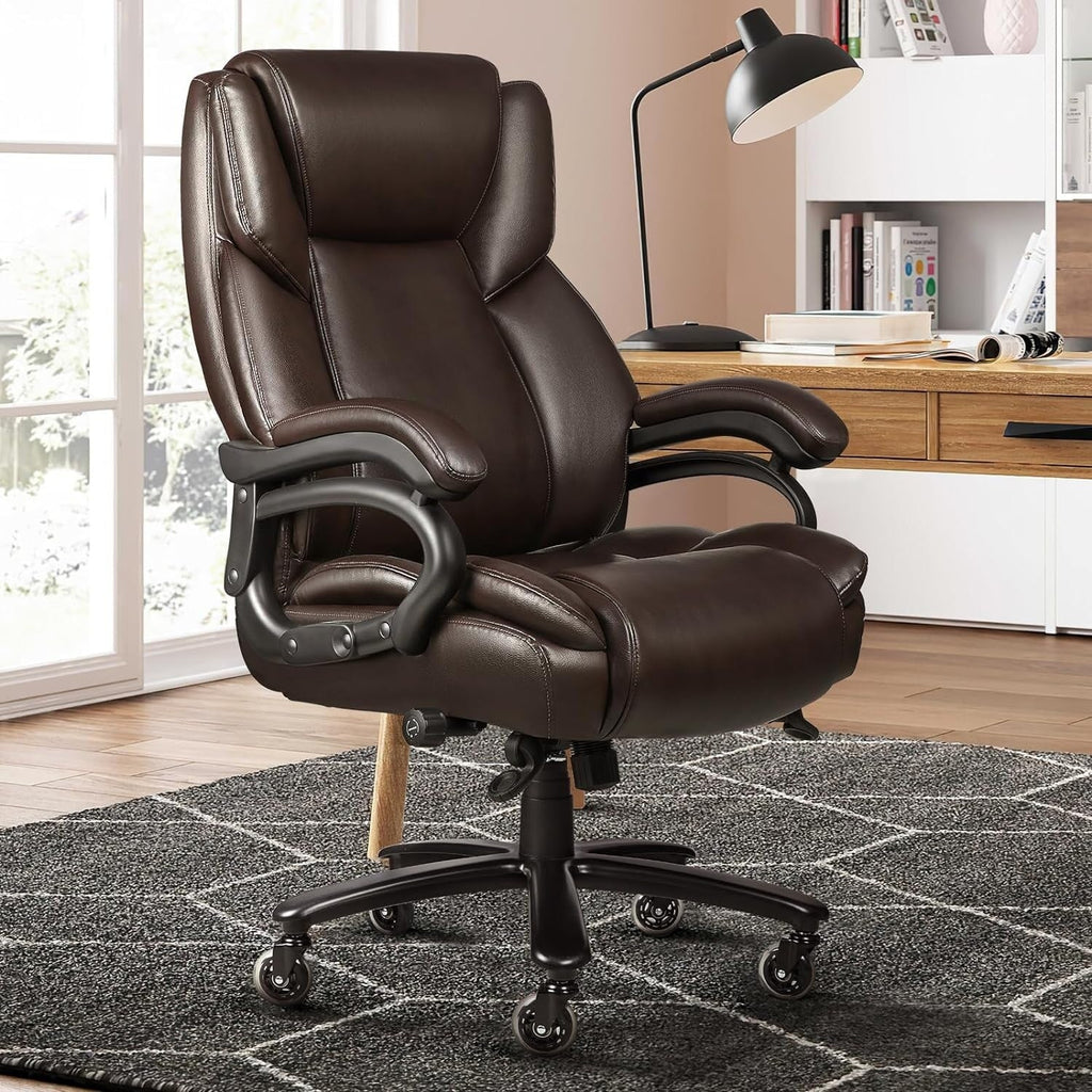 Bossin Big and Tall Executive Office Chair,500LBS Adjustable Lumbar Support Ergonomic Chair with High Back PU Leather Computer