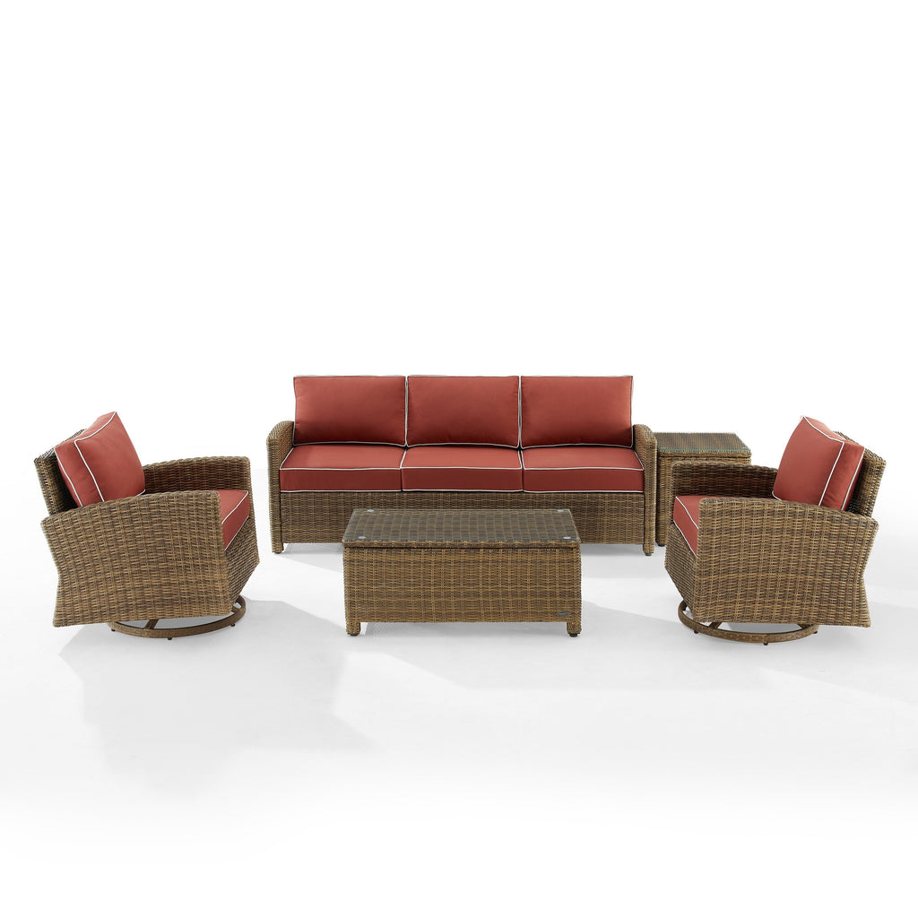 Crosley Bradenton 5Pc Swivel Rocker And Sofa Set