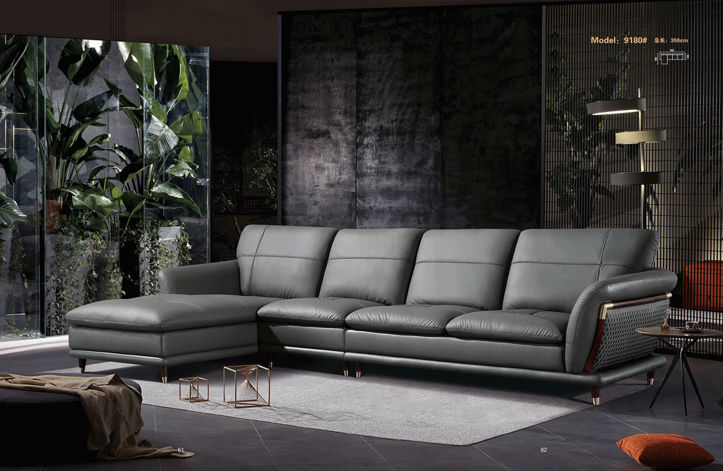 EF - TRANSITIONAL ITALIAN LEATHER SECTIONAL