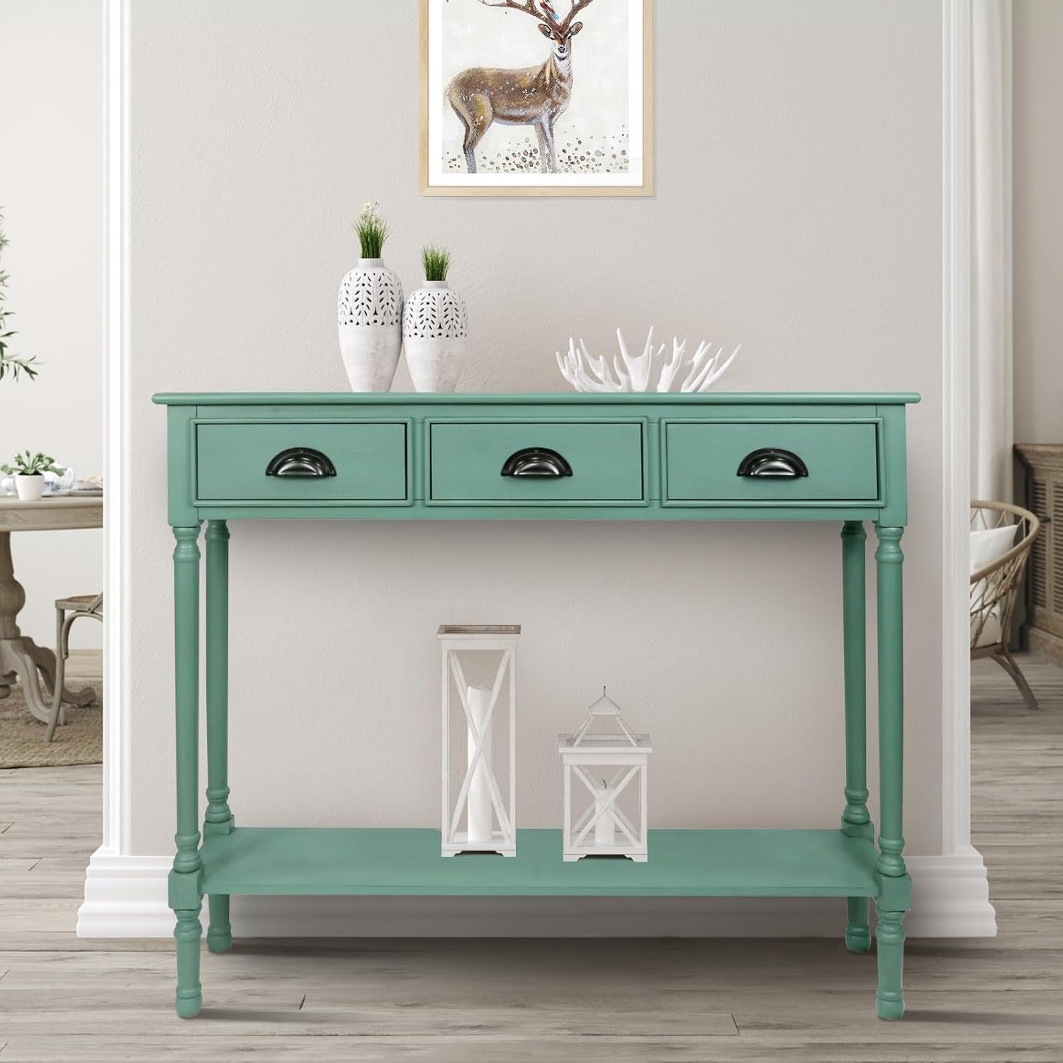 Burlington Wood 3-drawer Console Hallway Table