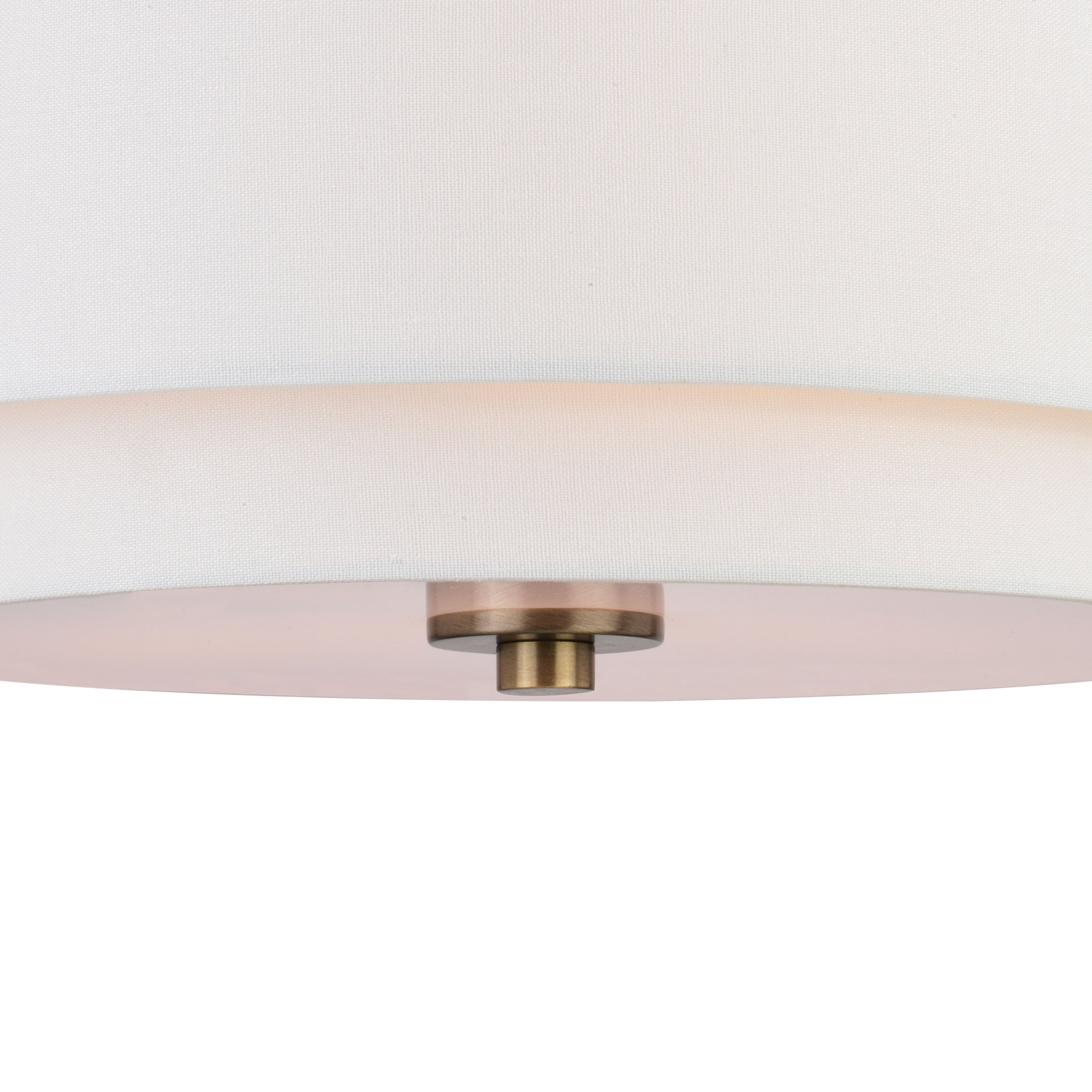 Burnaby Mid-Century Modern Ceiling Mount Light White Linen Drum Shade