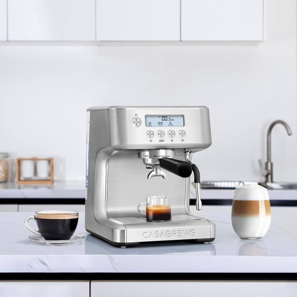 CASABREWS Ultra All in one Espresso Machine with LCD Display,Silver