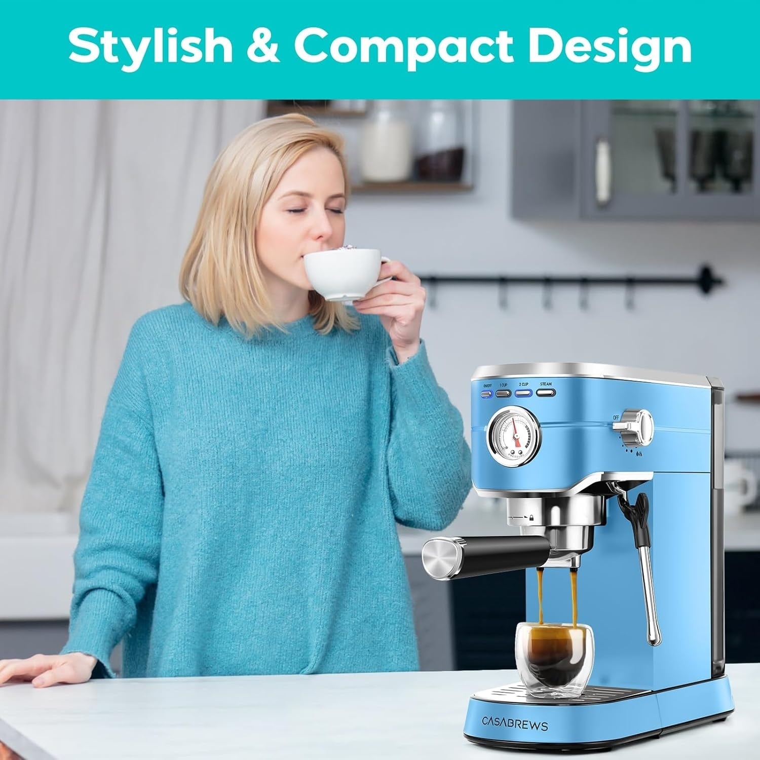 CASABREWS CM5418 Espresso Machine 20 Bar with Milk Frothing System - N/A