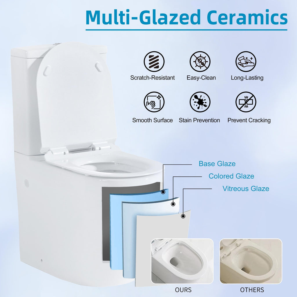 CB HOME 24'' Small Compact One Piece Toilet, Dual Flush Modern Siphon Short Toilet with Soft Closing Seat,16.5''Comfort Height