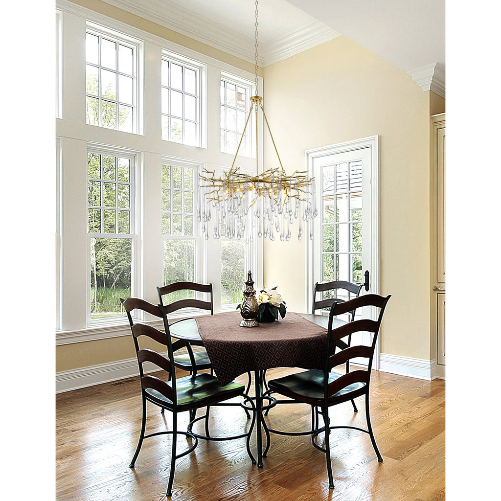 CW - ROUND TEAR DROP CHANDELIER