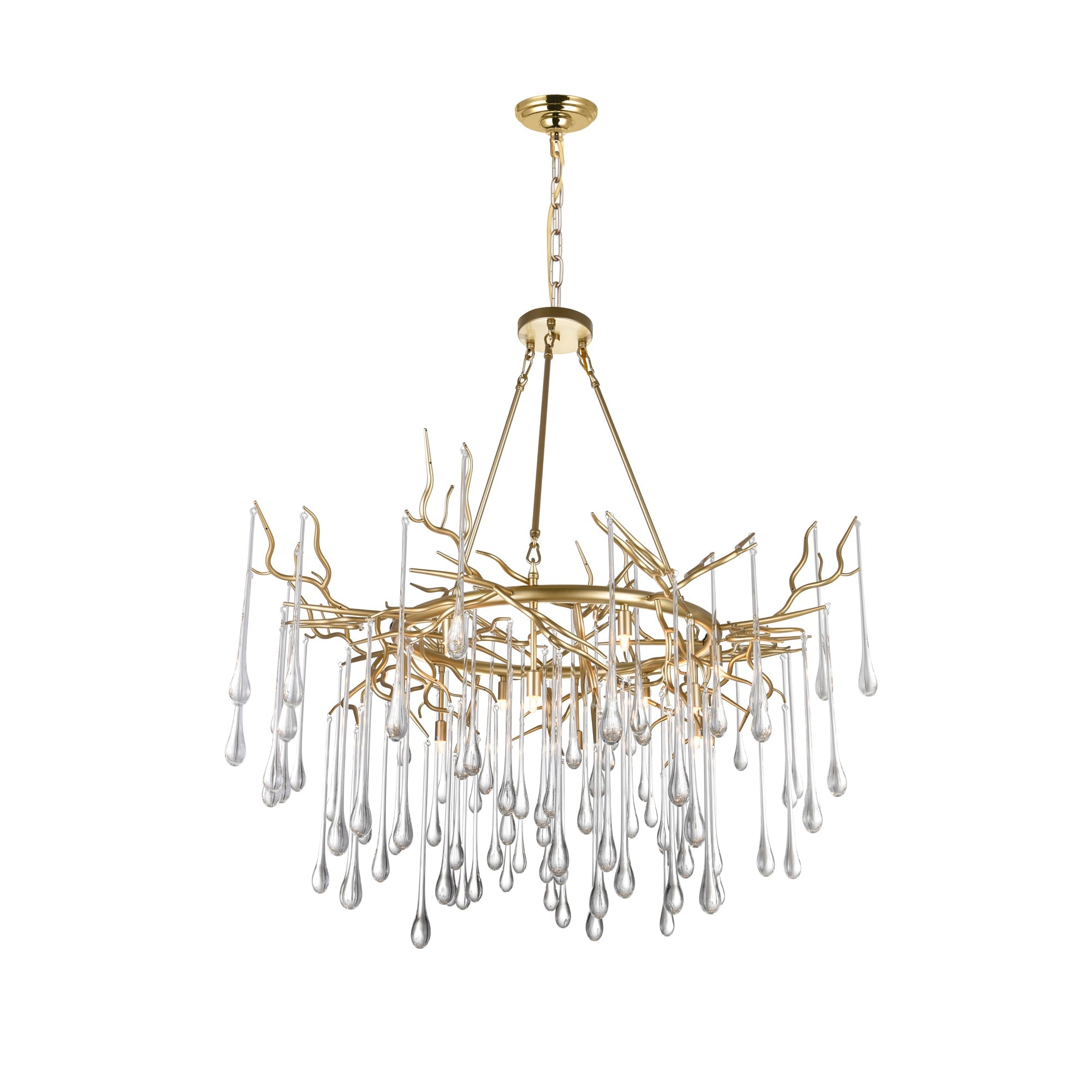 CW - ROUND TEAR DROP CHANDELIER