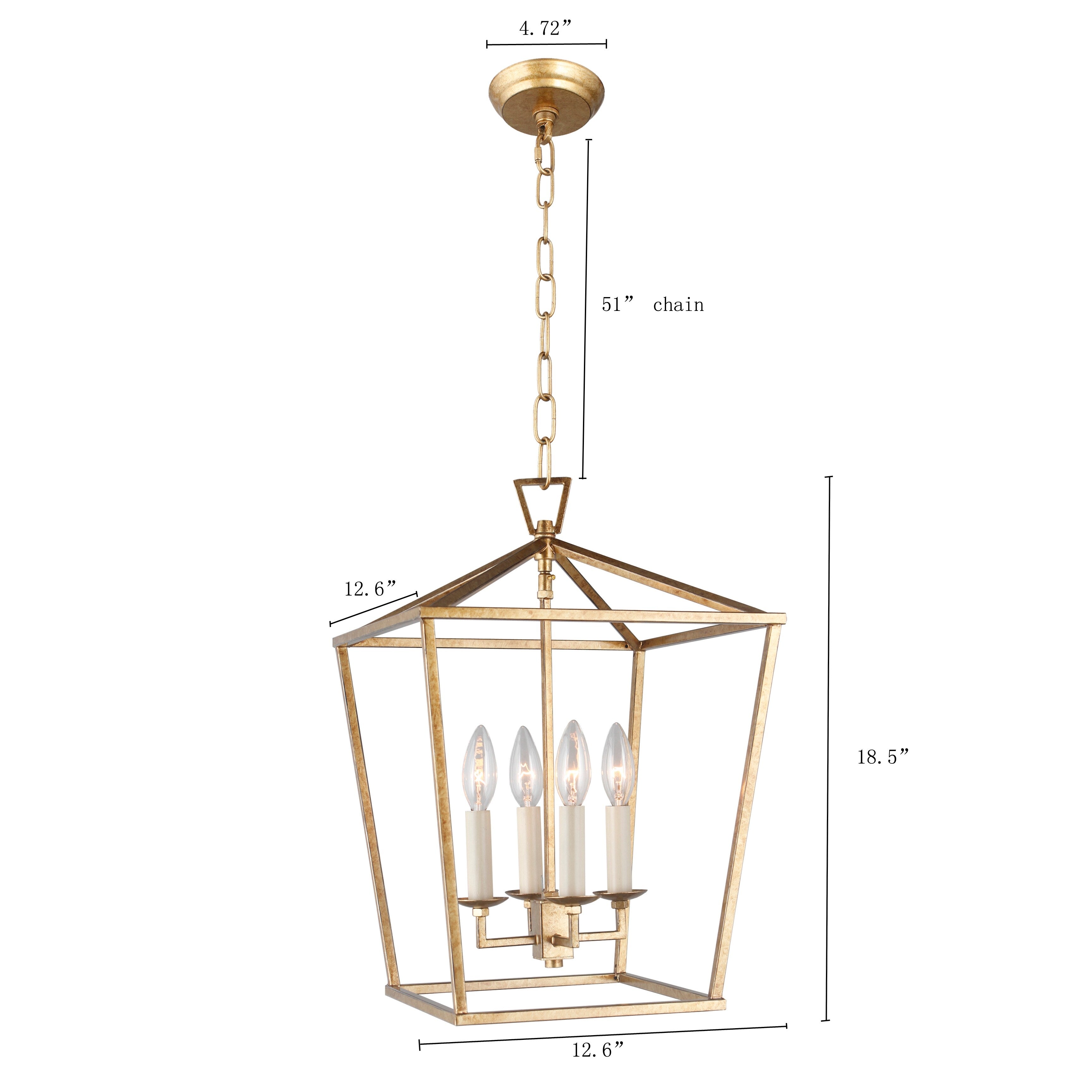 Candle Style Lantern Pendant Stairway or Kitchen Island Open Cage Chandelier - N/A